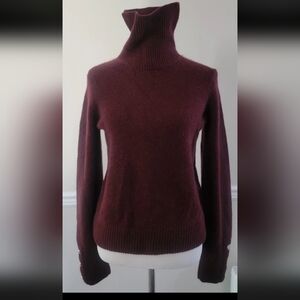Zadig & Voltaire Boxy Bijoux Cashmere Jumper Turtleneck Sweater, Burgundy, NWT!